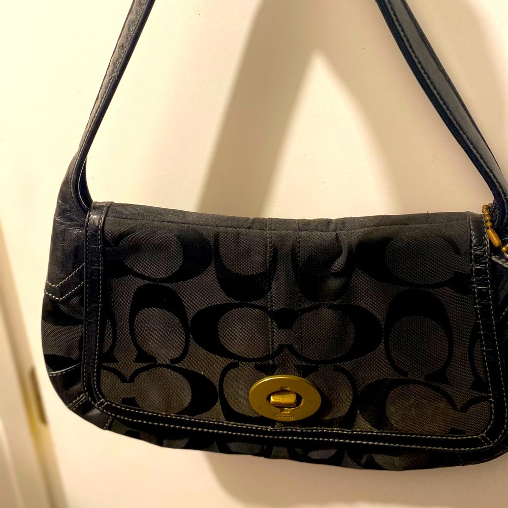 Used black coach bag